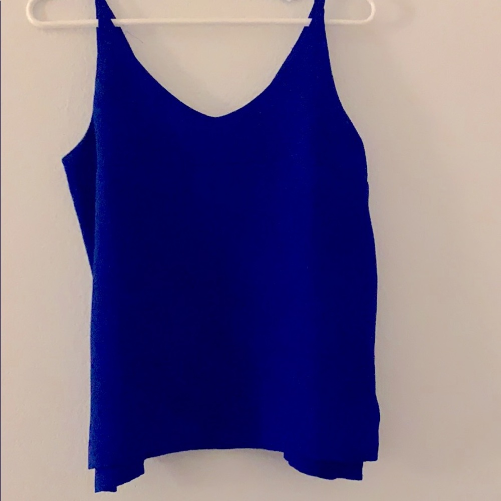 Tags on blue tank